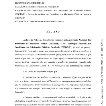 A Decisão Liminar do CNMP